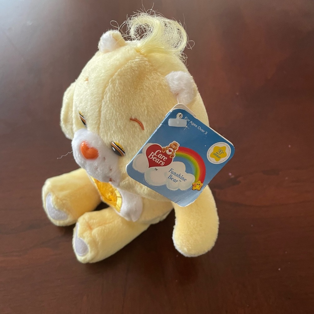 NWT! Care Bears Plush Funshine Bear, 8”